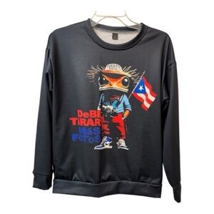 Black Graphic Sweatshirt with Puerto Rico Design. Size M.